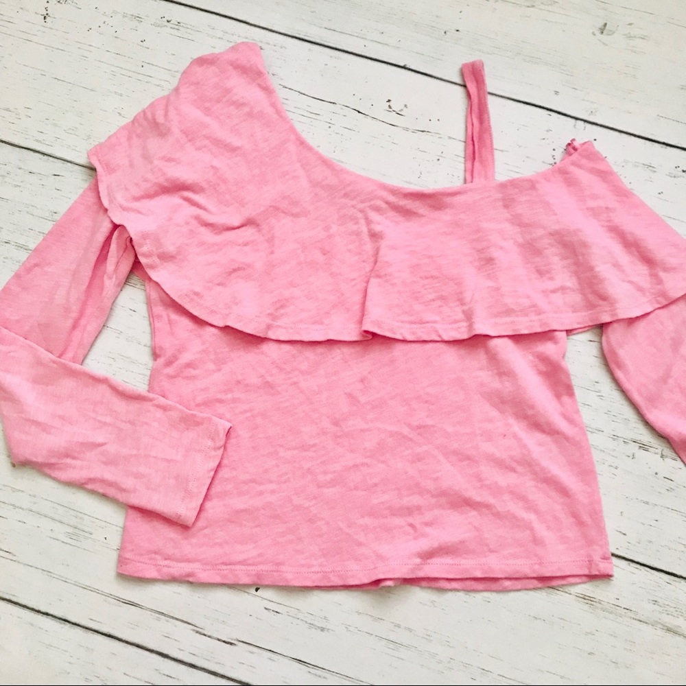 ANTHROPOLOGIE Postmark Cold Shoulder Ruffle Top - Picture 2 of 3